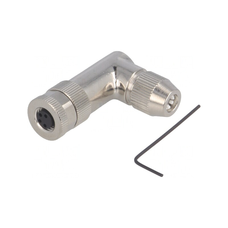 Conector M8 Mamă 4 Pin 90° Ecranat pe Cablu | Electronic-mag.ro | Componente Electronice