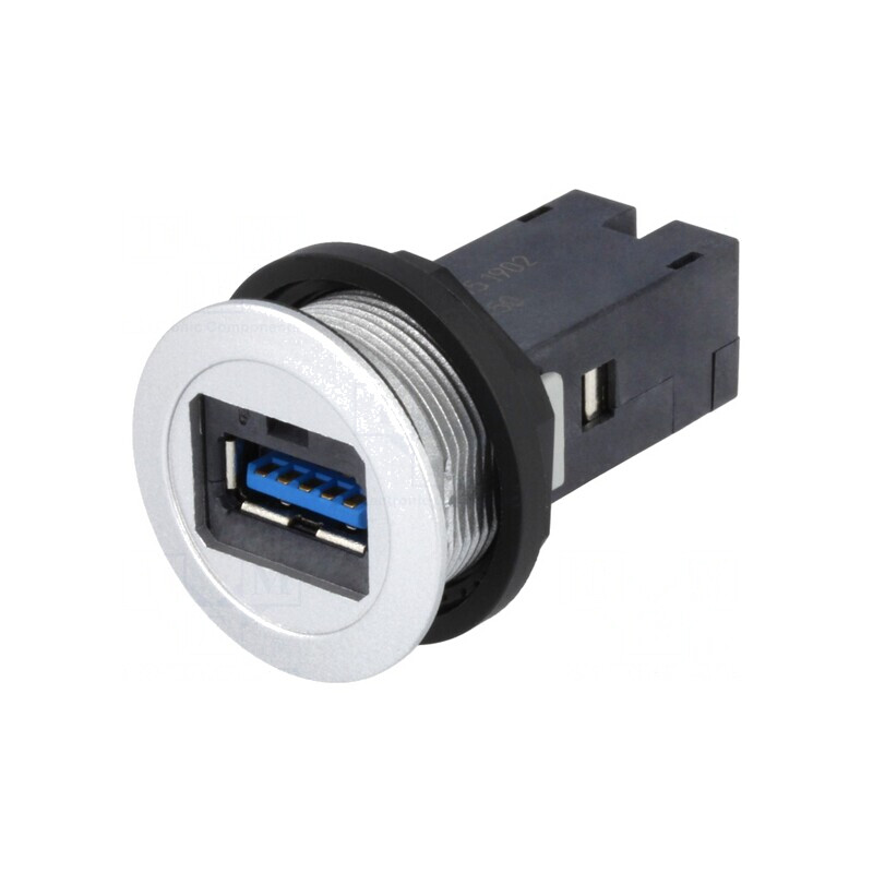 Soclu USB 22mm har-port IP20 Argintiu | Electronic-mag.ro | Componente Electronice