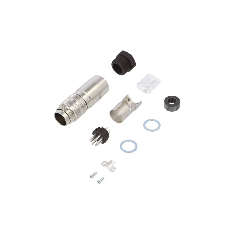 Conector M16 Mufă Lipire Cablu 8 PIN 3A 100V Drept | Electronic-mag.ro | Componente Electronice