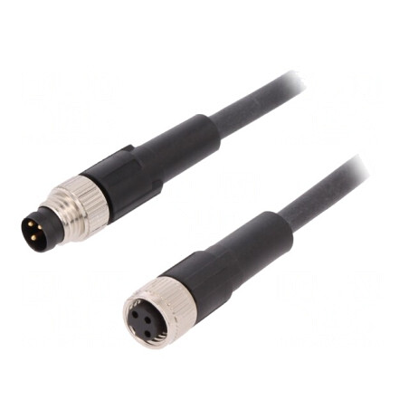 Cablu de conectare M8 3PIN 2m 60VAC 4A PUR | Electronic-mag.ro | Componente Electronice