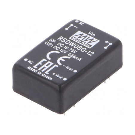 Convertor DC/DC 8W 18-75V la 12V 666mA THT | Electronic-mag.ro | Componente Electronice