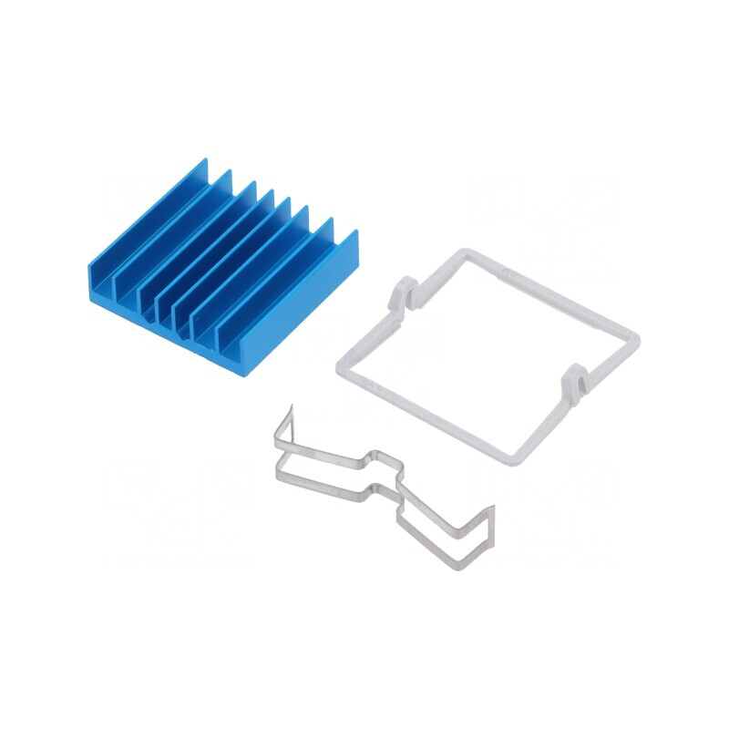 Radiator Extrudat cu Aripioare BGA Albastru 29mm x 29mm | Electronic-mag.ro | Componente Electronice