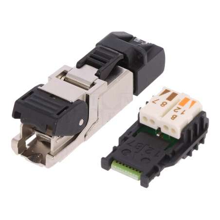 Mufă RJ45 8P8C Cat 6a Ecranat cu Capac de Protecție Aurit | Electronic-mag.ro | Componente Electronice