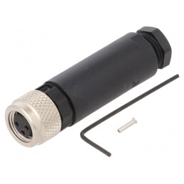 Conector M8 Mamă 3 PIN Drept pe Cablu 4A IP67 60V | Electronic-mag.ro | Componente Electronice