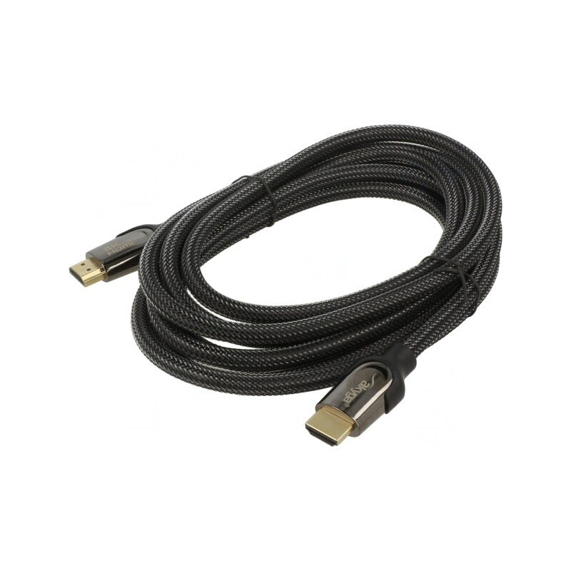 Cablu HDMI 2.1 Textil 3m Negru | Electronic-mag.ro | Componente Electronice
