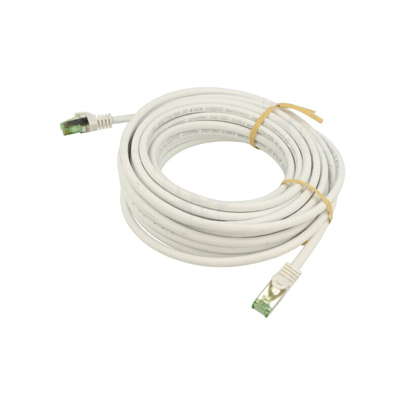 Patch cord S/FTP Cat 8.1 alb 10m LSZH 26AWG | Electronic-mag.ro | Componente Electronice