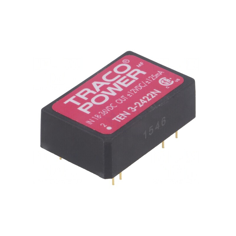 Convertor DC/DC 3W 18-36V la 12V/-12V TEN 3-2422N | Electronic-mag.ro | Componente Electronice