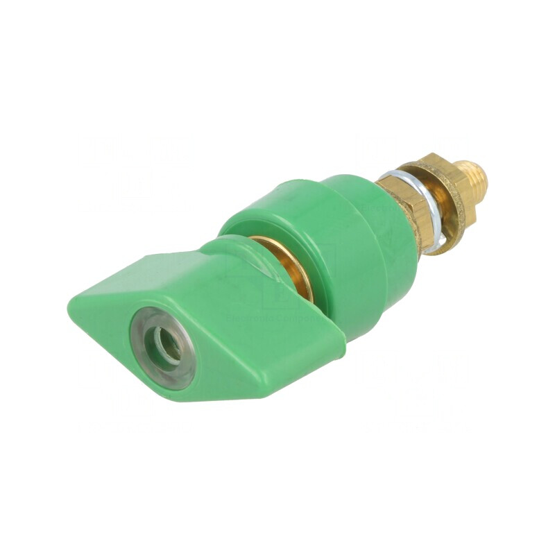 Clemă de laborator verde 1kVDC 63A pe panou | Electronic-mag.ro | Componente Electronice