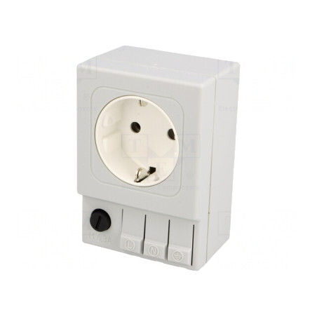Soclu tip F pentru şină DIN 250VAC 6,3A IP20 92x62x48mm | Electronic-mag.ro | Componente Electronice
