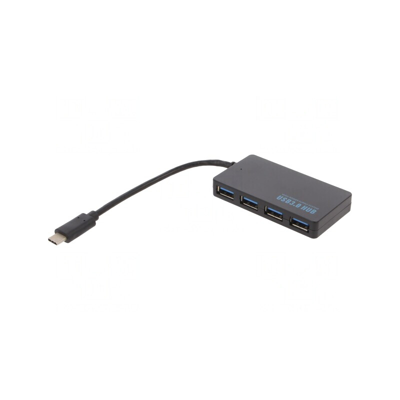 Hub USB 3.1 Negru 0.2m cu 4 Porturi USB A și USB C | Electronic-mag.ro | Componente Electronice
