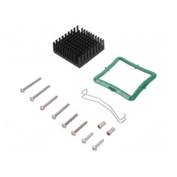 Radiator Negru cu Aripioare L40mm W40mm H14.5mm | Electronic-mag.ro | Componente Electronice