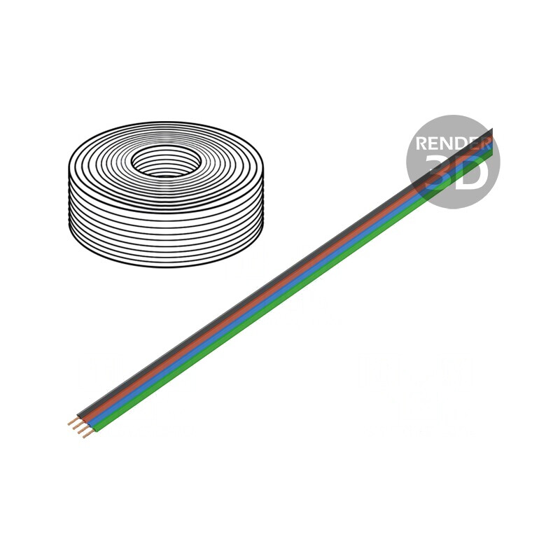 Cablu Bandă Litat Cu 4x0.5mm2 PVC 60V 10m FBK Toy | Electronic-mag.ro | Componente Electronice