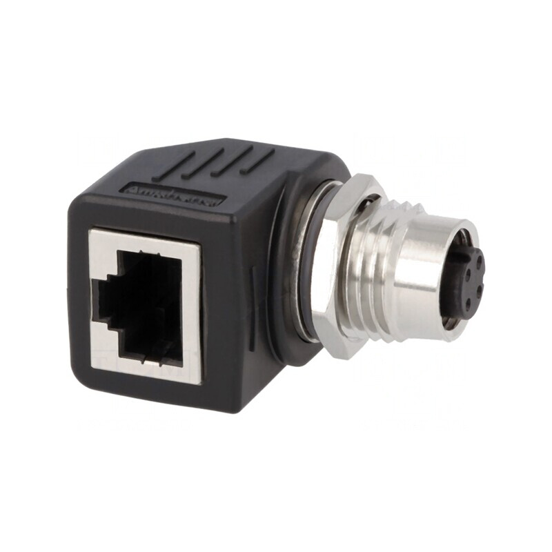 Adaptor M12 Mamă la RJ45 Soclu Ethernet 4-Pin Cat 5e | Electronic-mag.ro | Componente Electronice Adaptor M12 Mamă la RJ45 Soclu Ethernet 4-Pin Cat 5e | Electronic-mag.ro | Componente Electronice
