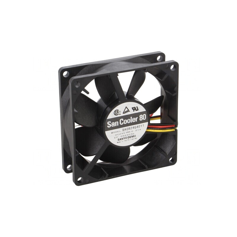 Ventilator DC Axial 24V 80x80mm 90m3/h 40dBA | Electronic-mag.ro | Componente Electronice