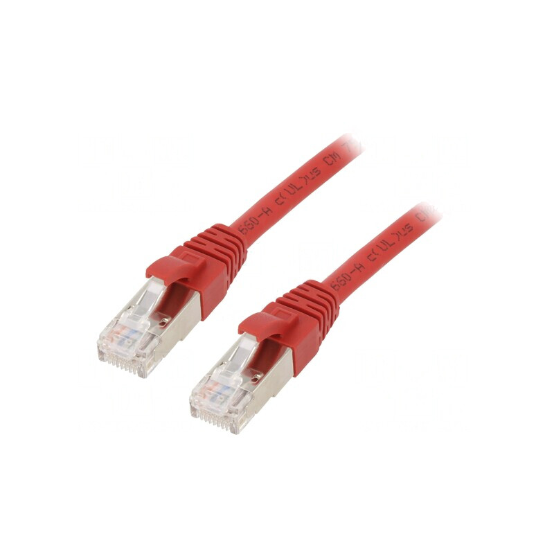 Patch Cord Ethernet Cat.6a S/FTP 5m Roșu | Electronic-mag.ro | Componente Electronice