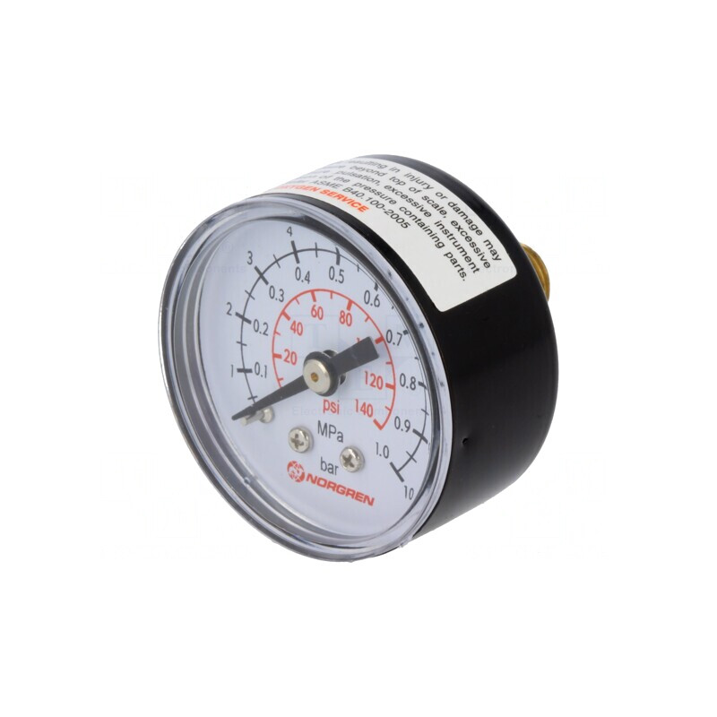 Manometru Plastic 0-10 Bar Filet BSP 1/8 40mm | Electronic-mag.ro | Componente Electronice