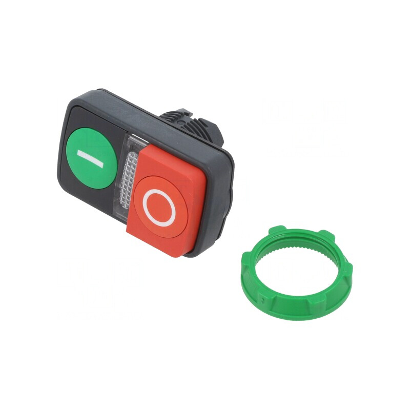 Comutator dublu 22mm roșu/verde IP20 | Electronic-mag.ro | Componente Electronice