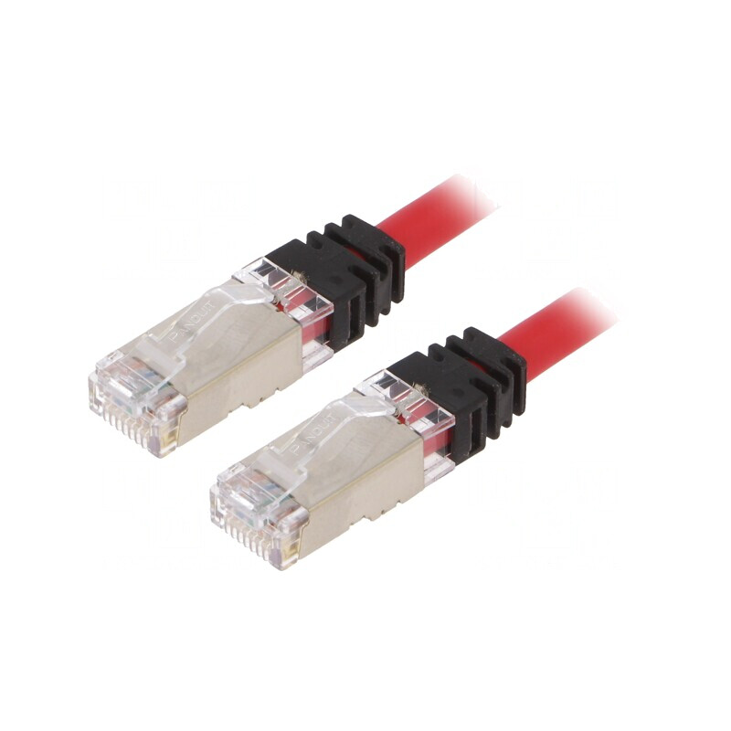 Patch cord S/FTP CAT6A 0.5m Roșu | Electronic-mag.ro | Componente Electronice