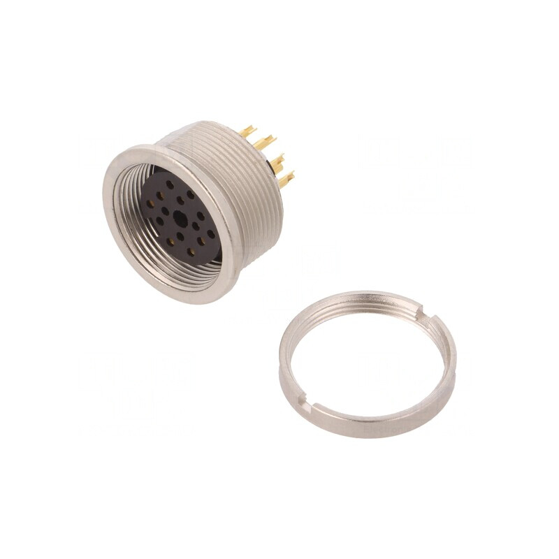 Conector M16 soclu mamă 14 pini IP68 60V 3A | Electronic-mag.ro | Componente Electronice