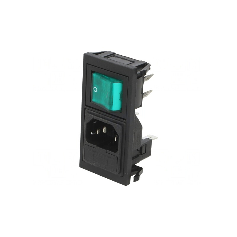 Conector Alimentare AC Soclu Tată 10A 250V IEC 60320 | Electronic-mag.ro | Componente Electronice