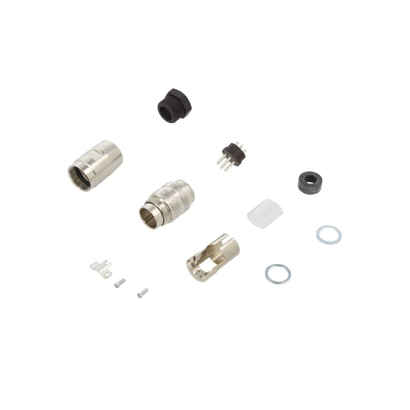 Conector M16 Mufă Tată Lipire pe Cablu 7 PIN 300V Drept | Electronic-mag.ro | Componente Electronice