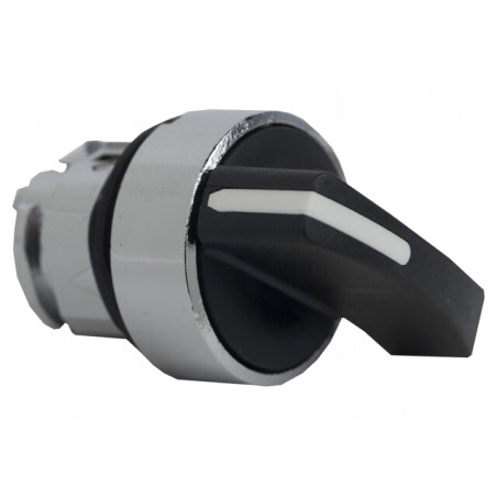 Comutator rotativ 22mm negru 2 poziții | Electronic-mag.ro | Componente Electronice