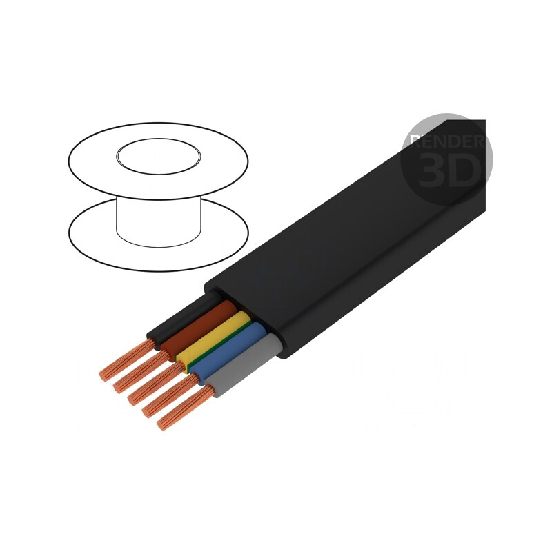 Cablu Electric H07VVH6-F 5G10mm2 Negru 450/750V | Electronic-mag.ro | Componente Electronice