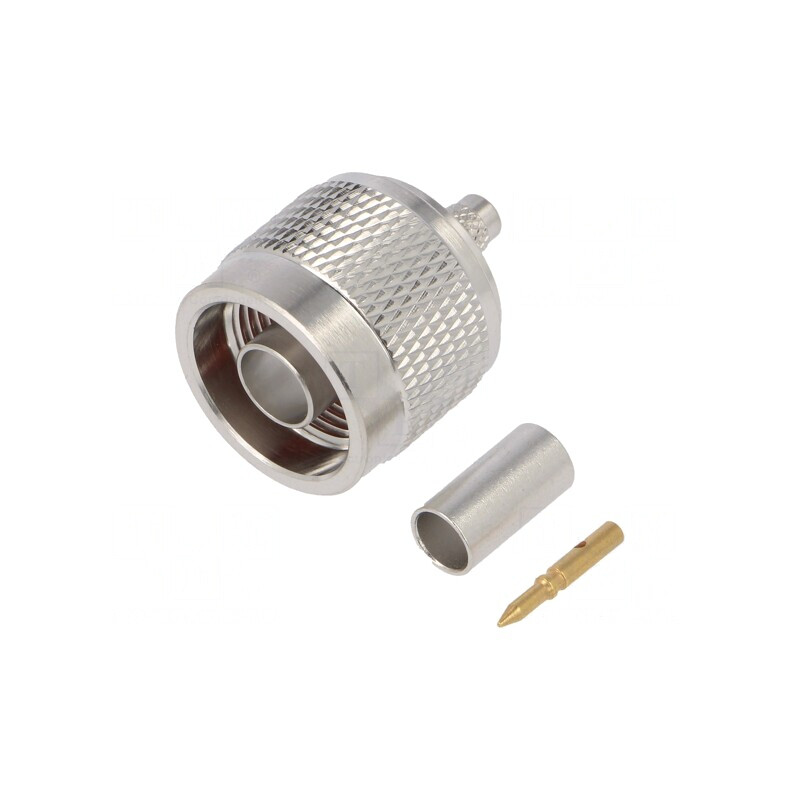 Mufă N Tată Drept 50Ω Crimpat PTFE Aurit Alamă | Electronic-mag.ro | Componente Electronice