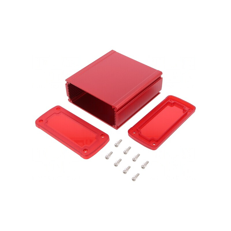 Carcasă universală aluminiu roșu 115x19x51mm | Electronic-mag.ro | Componente Electronice