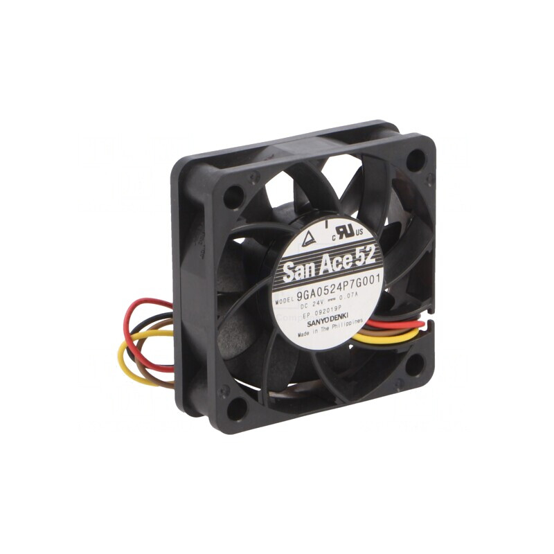 Ventilator DC Axial 24V 52x52x15mm 30m3/h 38dBA Cu Bilă | Electronic-mag.ro | Componente Electronice