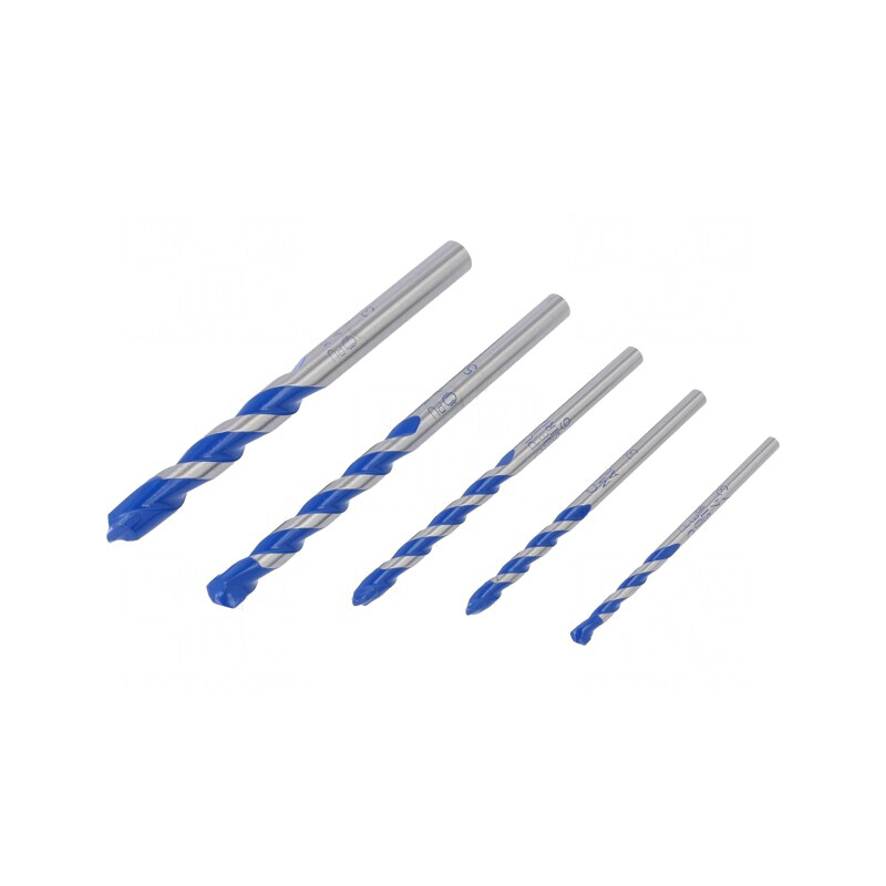 Set Burghie Oțel pentru Granit și Piatră, 5 Bucăți, PROFI | Electronic-mag.ro | Componente Electronice