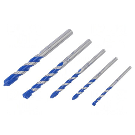 Set Burghie Oțel pentru Granit și Piatră, 5 Bucăți, PROFI | Electronic-mag.ro | Componente Electronice