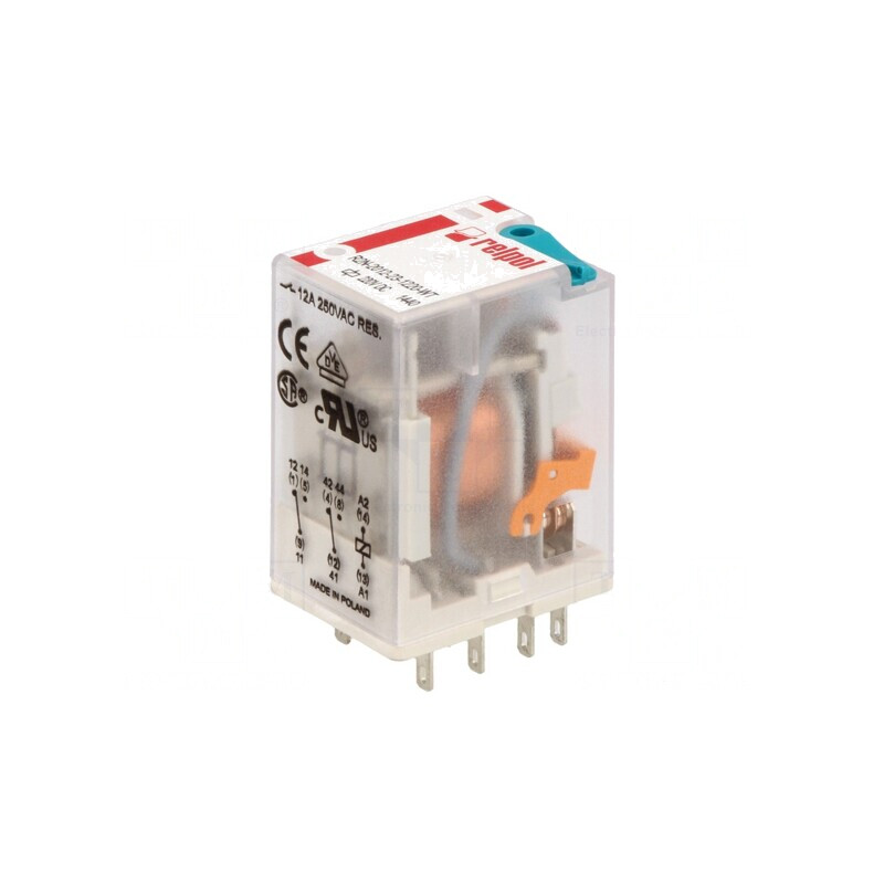 Releu electromagnetic DPDT 220VDC 24A | Electronic-mag.ro | Componente Electronice