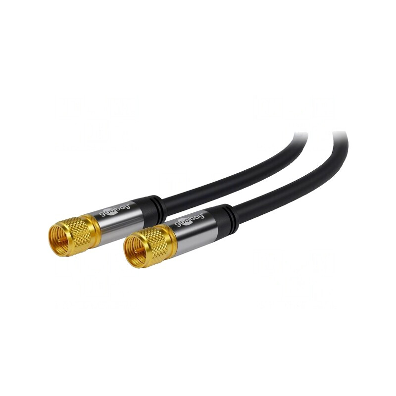 Cablu TV Coaxial 75Ω 10m PVC Negru cu Mufe F | Electronic-mag.ro | Componente Electronice