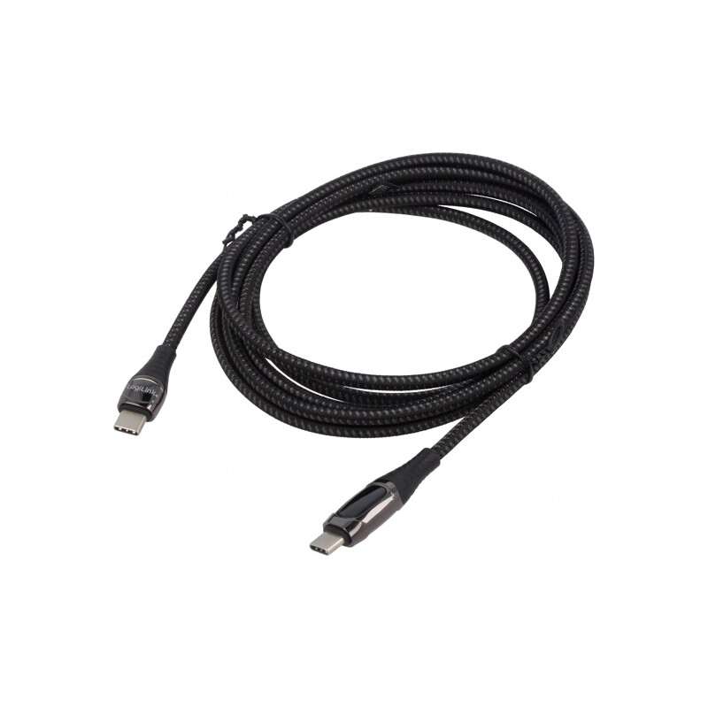 Cablu USB C 2m Negru 480Mbps | Electronic-mag.ro | Componente Electronice