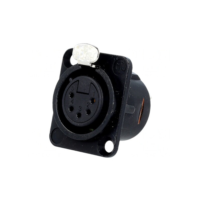 Soclu XLR Mamă 5 Pin pentru Panou NC5FD-L-B-1 | Electronic-mag.ro | Componente Electronice