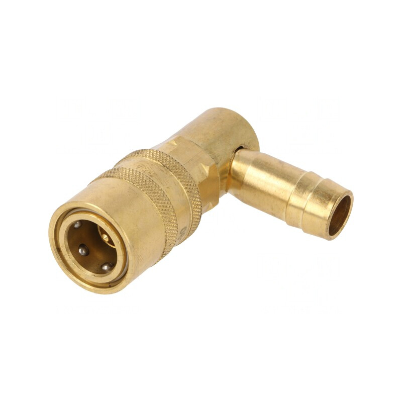Conector rapid în unghi de 90° alamă 15 bar cu supapă | Electronic-mag.ro | Componente Electronice