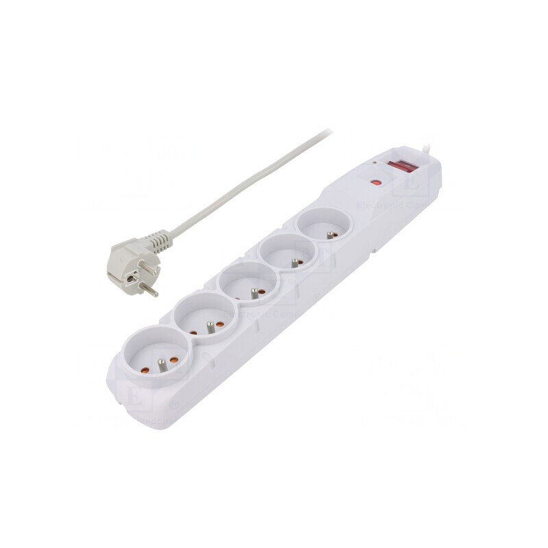 Prelungitor cu protecție 5 prize 3M Gri | Electronic-mag.ro | Componente Electronice