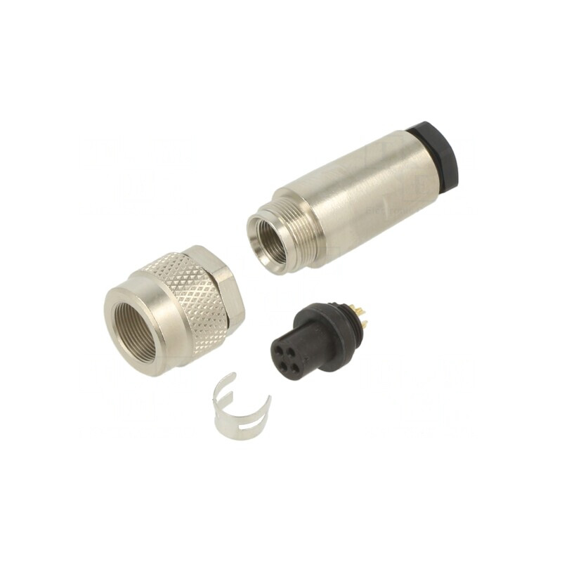 Conector M9 Mufă Mamă Aurit 125V IP67 4 Pin Pe Cablul | Electronic-mag.ro | Componente Electronice