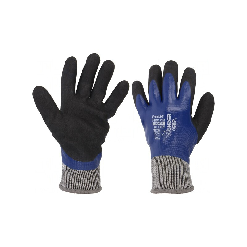 Mănuși de Protecție Albastru Latex Poliester Mărimea L | Electronic-mag.ro | Componente Electronice