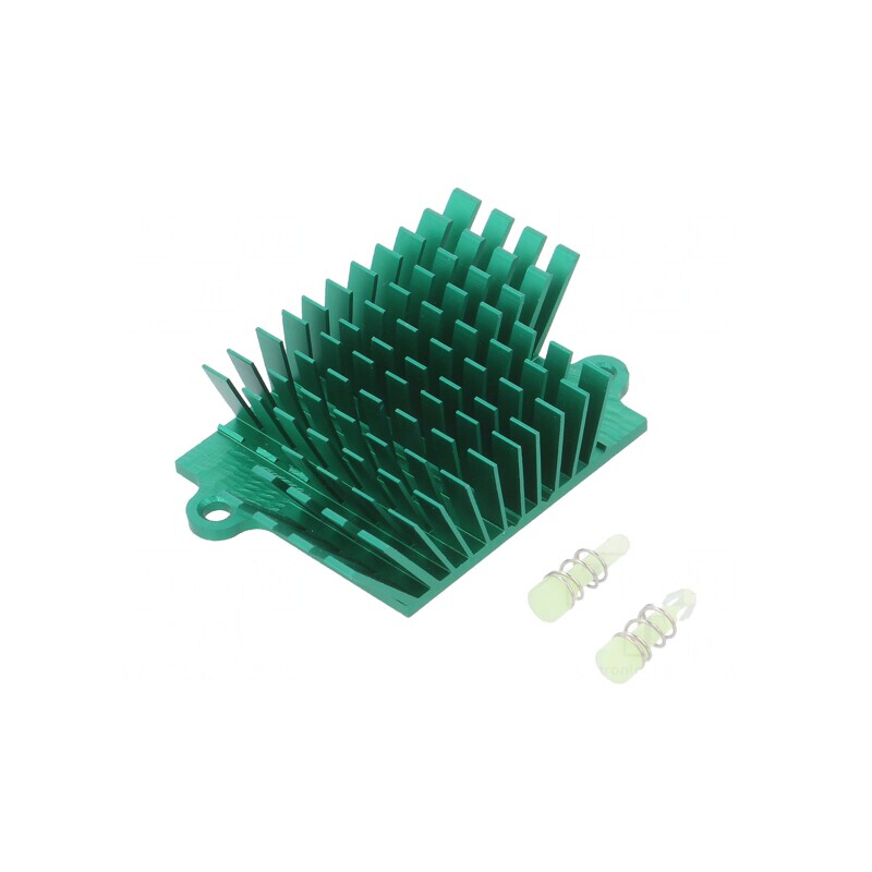 Radiator extrudat cu aripioare BGA verde 41x45mm | Electronic-mag.ro | Componente Electronice