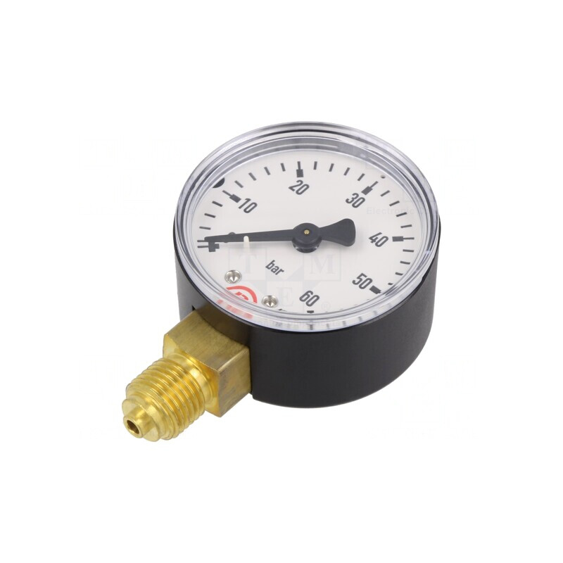 Manometru 0-60 bar 63mm pentru lichide și gaze inerte | Electronic-mag.ro | Componente Electronice