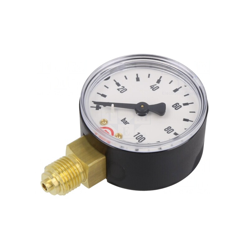 Manometru 0-100 bar 50mm pentru lichide și gaze inerte | Electronic-mag.ro | Componente Electronice