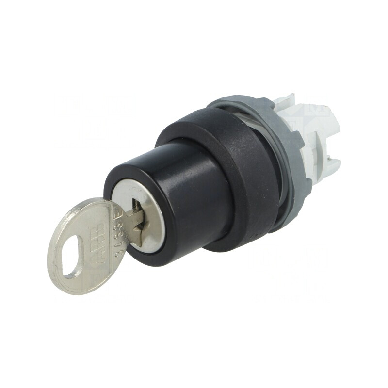 Comutator rotativ cu cheie 22mm 2 poziții negru | Electronic-mag.ro | Componente Electronice