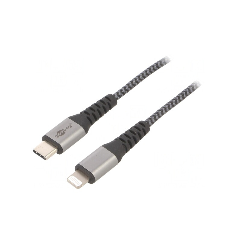 Cablu USB 2.0 Apple Lightning la USB C 0,5m Negru | Electronic-mag.ro | Componente Electronice