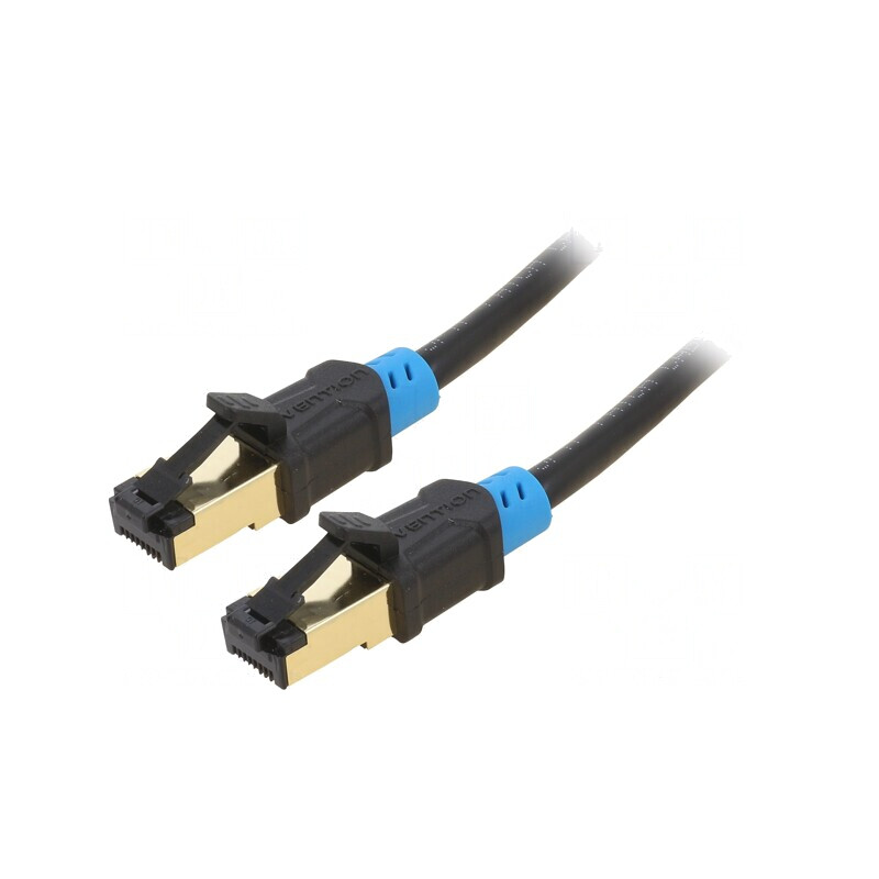 Patch cord S/FTP Cat6 PVC Negru 20m Aurit | Electronic-mag.ro | Componente Electronice
