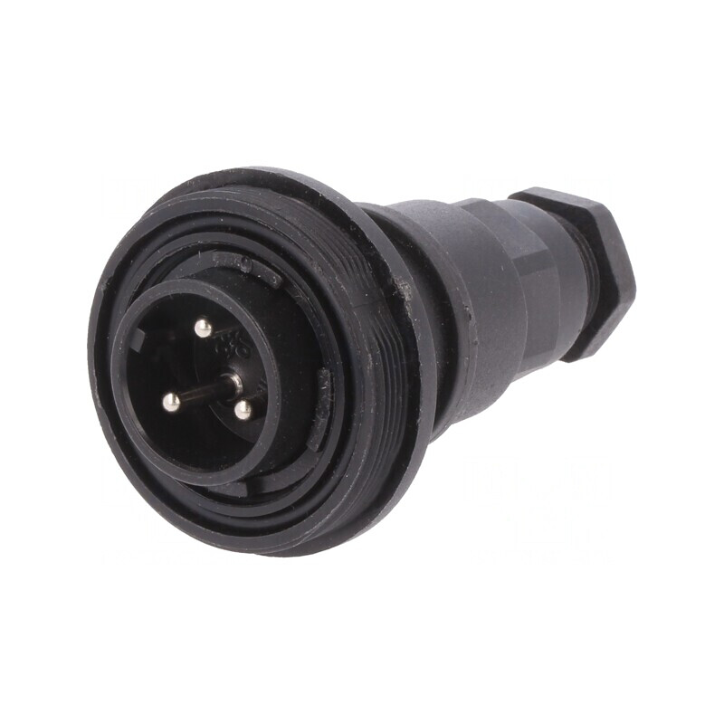 Conector circular mufă tată 3 pini filet exterior PX0732/P | Electronic-mag.ro | Componente Electronice