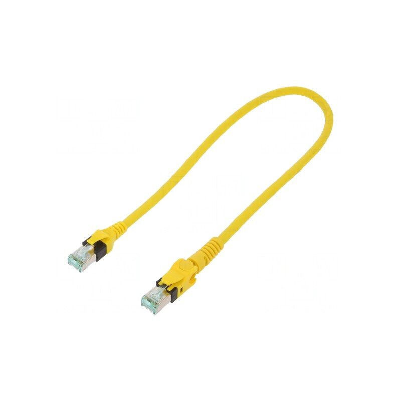 Cablu Patch S/FTP Cat6a Cu PUR Galben 0.5m | Electronic-mag.ro | Componente Electronice