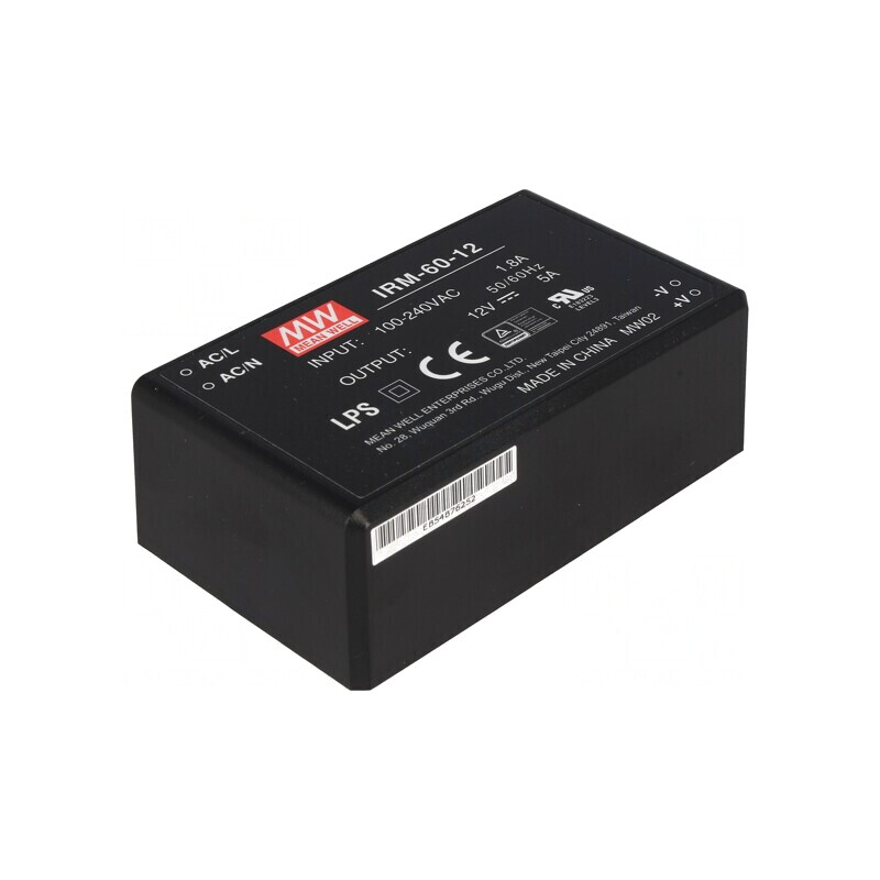 Convertor AC/DC 60W 12V 5A | Electronic-mag.ro | Componente Electronice