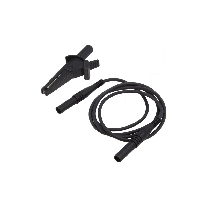 Cablu măsurare 4 mm mufă banană - clemă crocodil 1m | Electronic-mag.ro | Componente Electronice Cablu măsurare 4 mm mufă banană - clemă crocodil 1m | Electronic-mag.ro | Componente Electronice